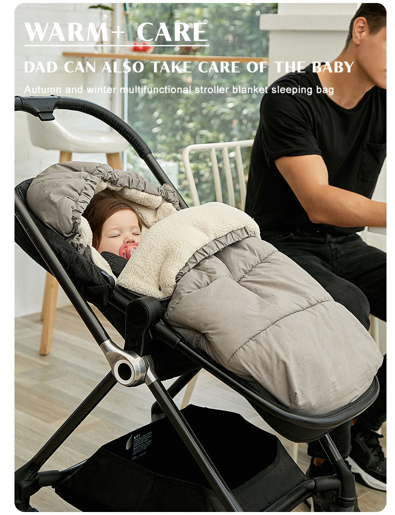 Baby Sleeping bag Sack Thick Blanket Anti-kick Plus Velvet Thickened For Stroller