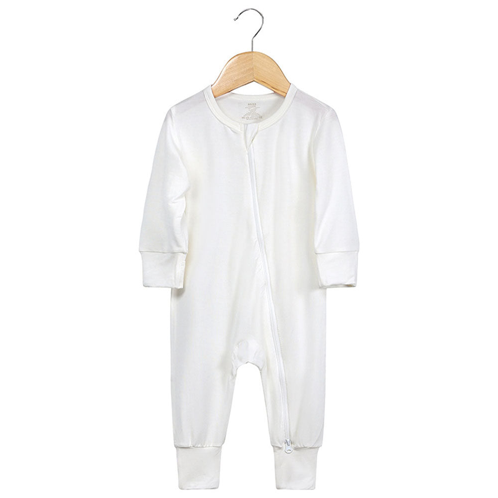 Zipper in Oat Bamboo Fiber Baby Newborn Romper