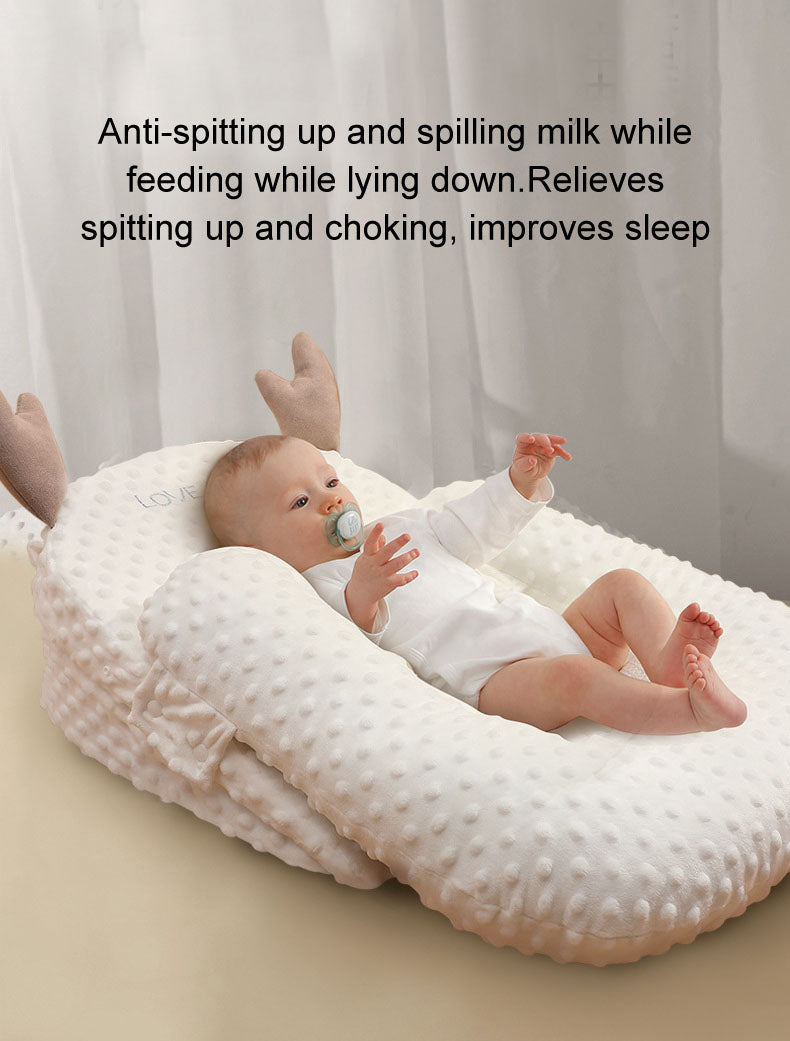 Baby Anti-Spitting up Slope Pillow Anti Reflux Lounger Bed Crib