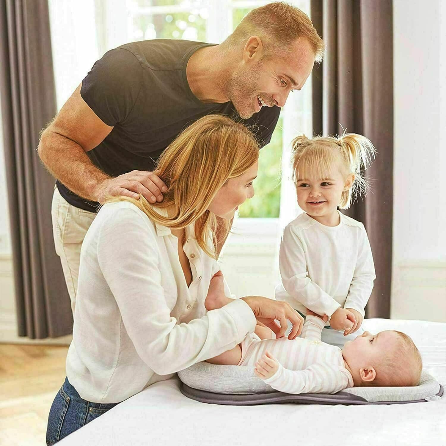 Newborn Baby Anti flat head Pillow Cushion Nest Bed Crib Lounger Portable