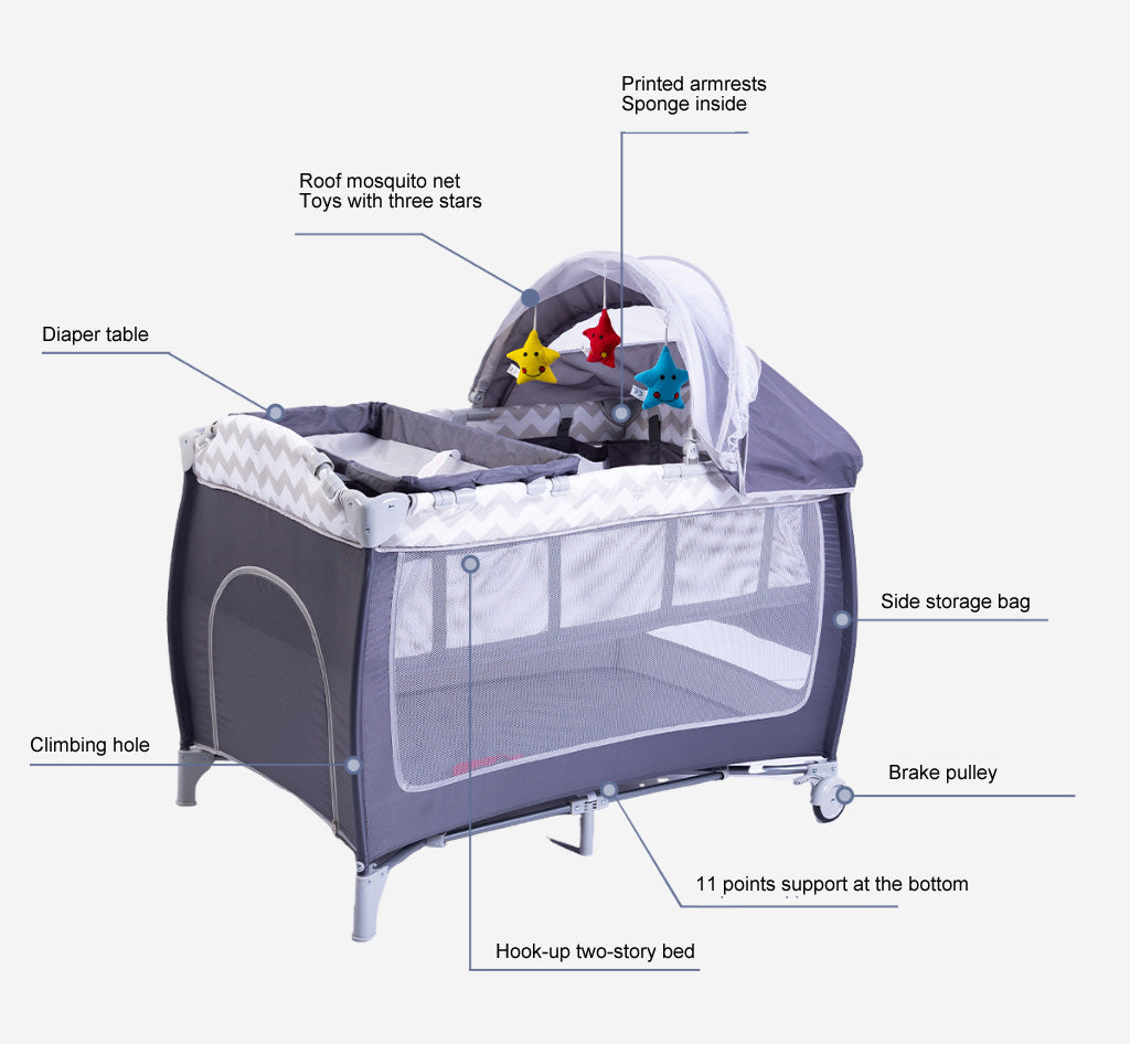 Diaper changing care table bassinets movable bedside Sleeper Crib Foldable