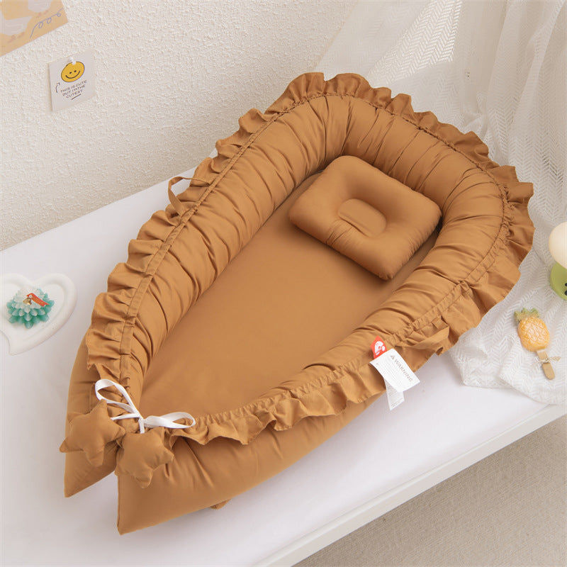 Ruffle Baby Travel Nest Lounger Crib Portable Cocoon Bionic