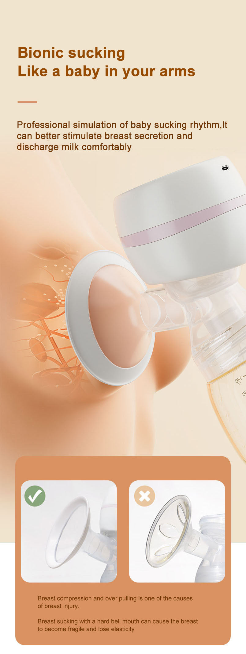 Automatic Electric Baby Breastfeeding Bottle Breast Pump Portable