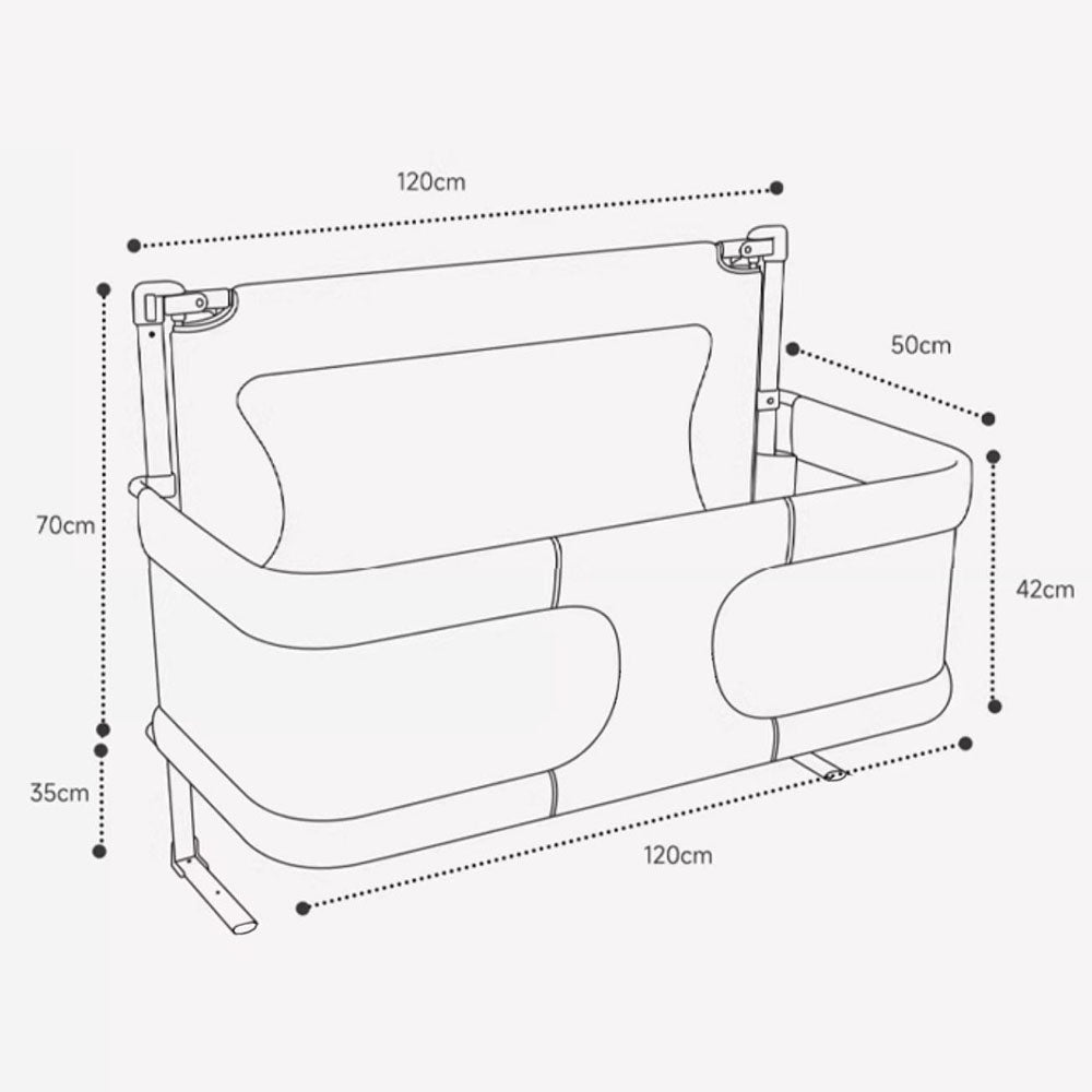 Baby Bed Bedside Bassinet Crib Sleeper 3 in 1 Folding Portable Breathable Safe