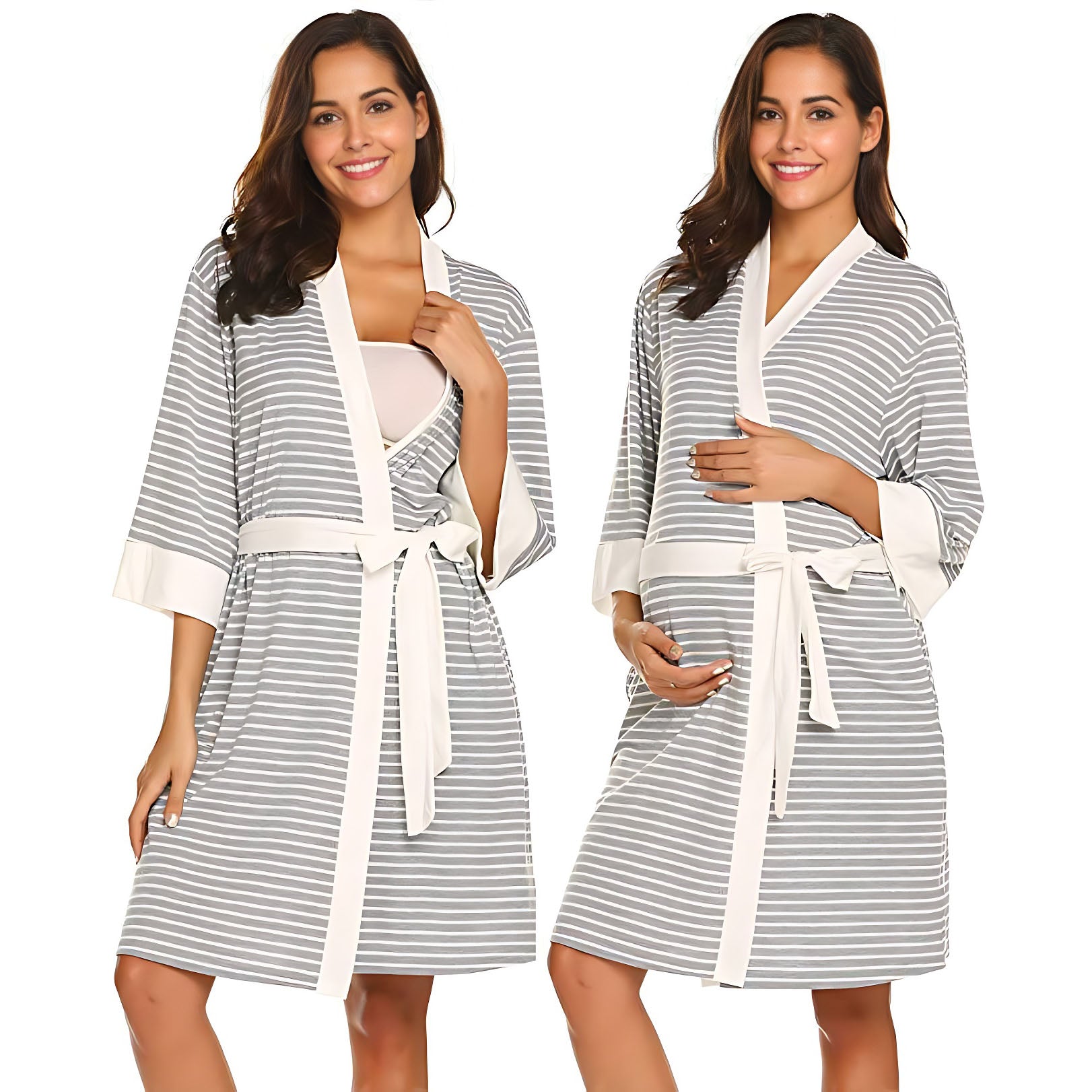 Nursing Nightgown & Robe Set: Soft Confinement Wear for New Moms