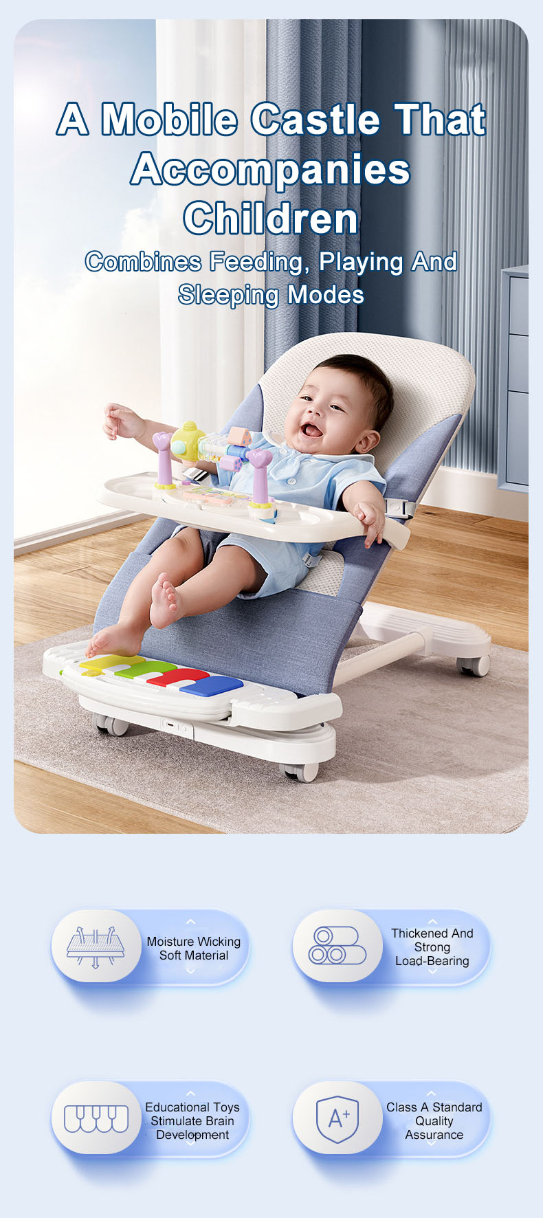 Baby Rocker Bouncer rocking chair newborn soothing chair recliner