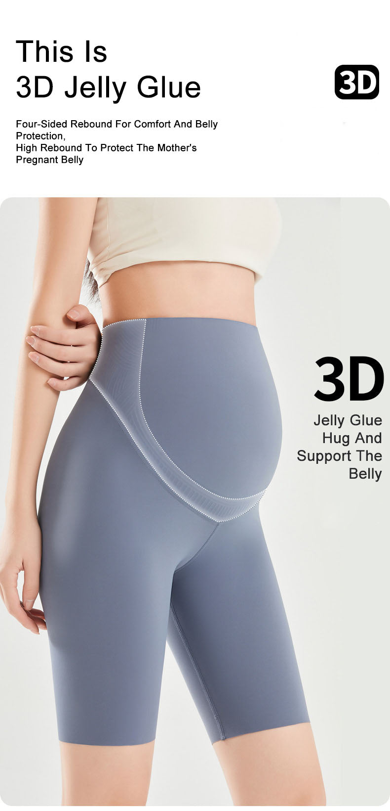 Anti-Slip Belly Support Leggings Mid-length | Full Coverage