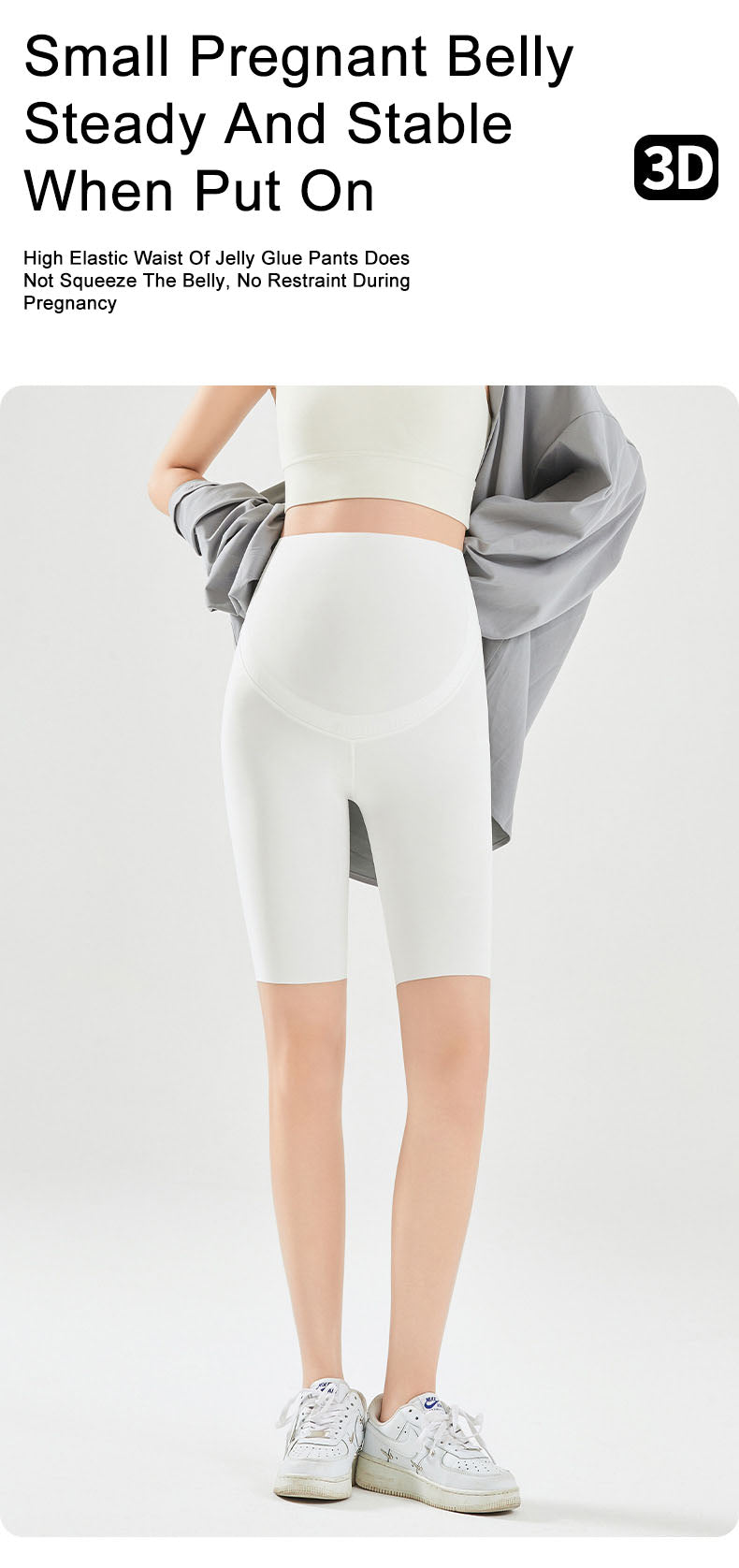 Anti-Slip Belly Support Leggings Mid-length | Full Coverage