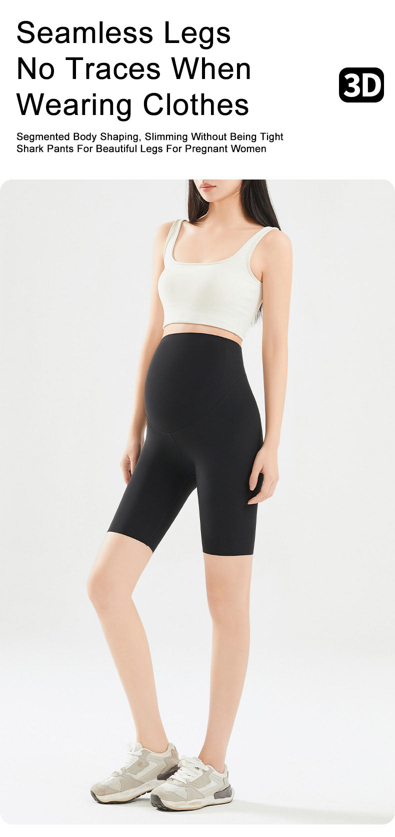 Anti-Slip Belly Support Leggings Mid-length | Full Coverage