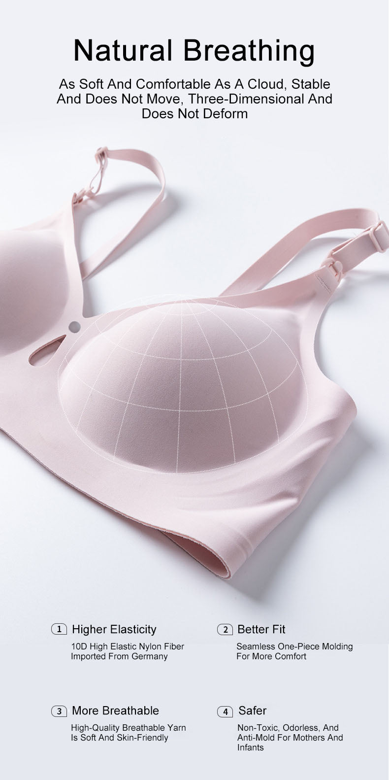 Nursing bras Anti-sagging Thin One-Piece Front-button Large Size