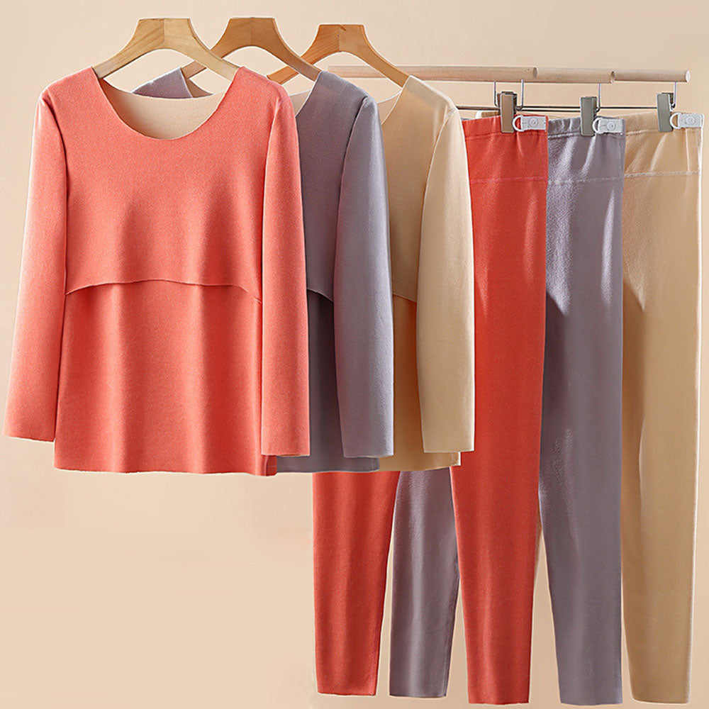 Button Down Nursing Sleepwear Warm Fall PJS Set for Breastfeeding