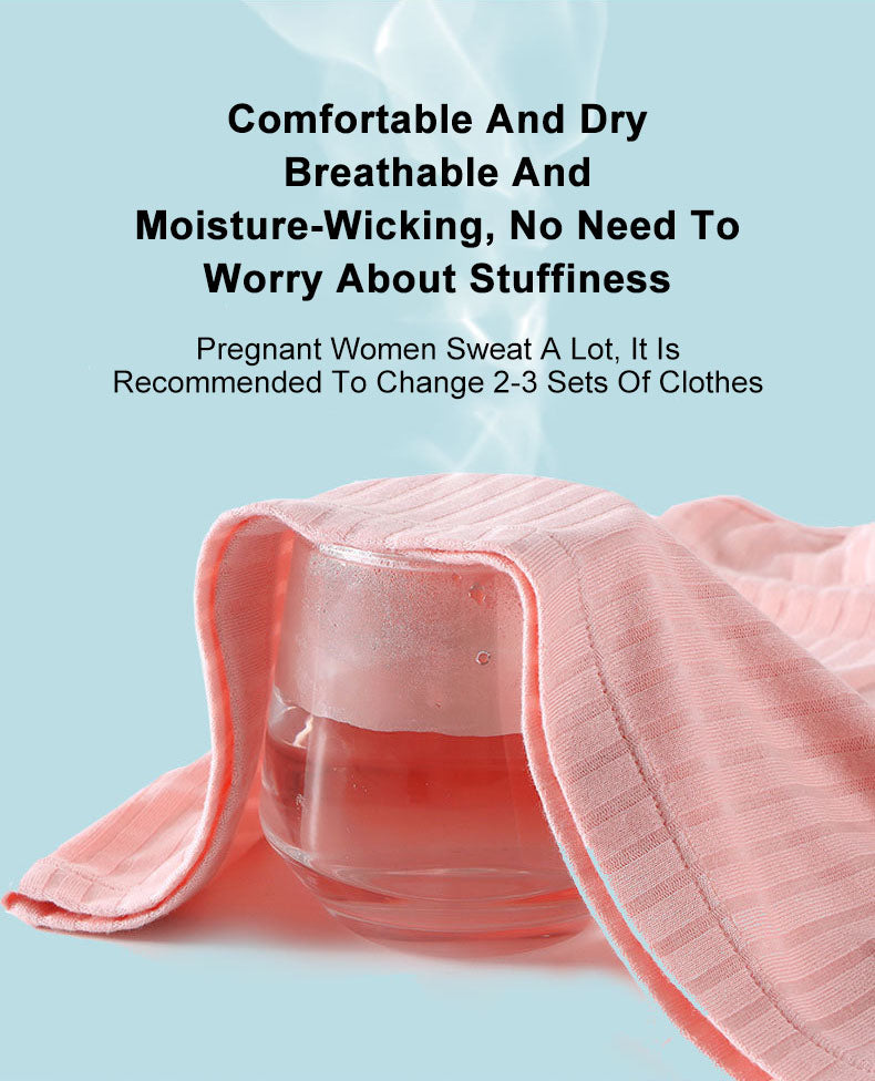 Short Sleeve Nursing Pajama Set: Button Down Sleepwear Bump
