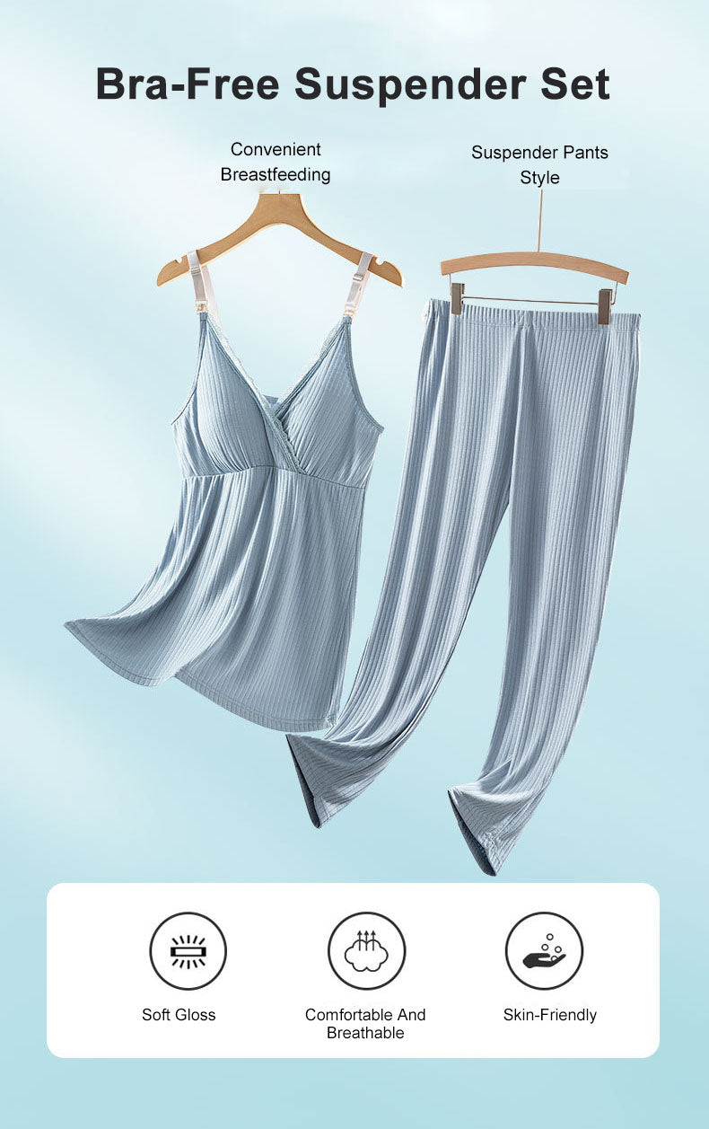 Nursing PJS Sleepwear Pajamas Suit Soft Confinement Wear