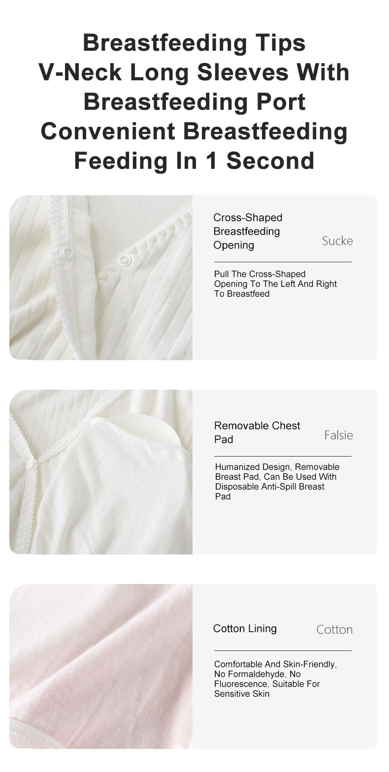 Nursing Breastfeeding Long-sleeved Pajamas Suit