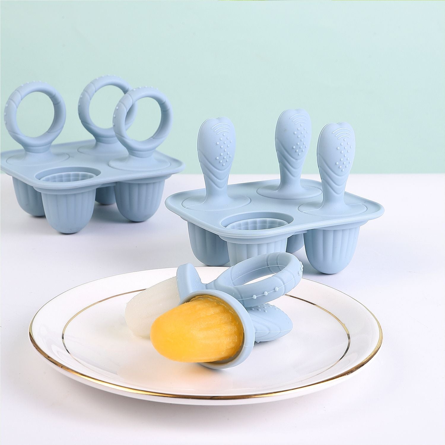 Silicone Baby teething food supplement chewy teething popsicle ice cream popsicle mold