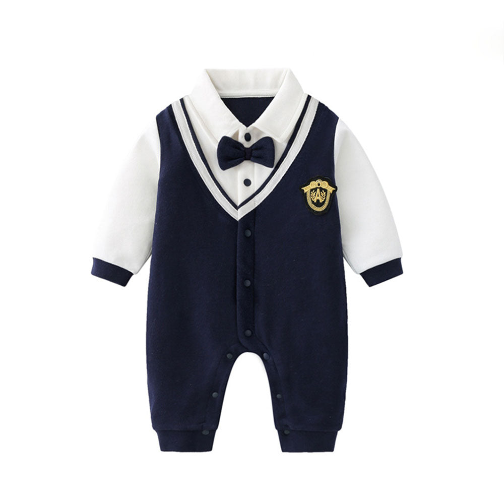 Baby Newborn gentleman romper autumn long-sleeved First Birthday Party Dress
