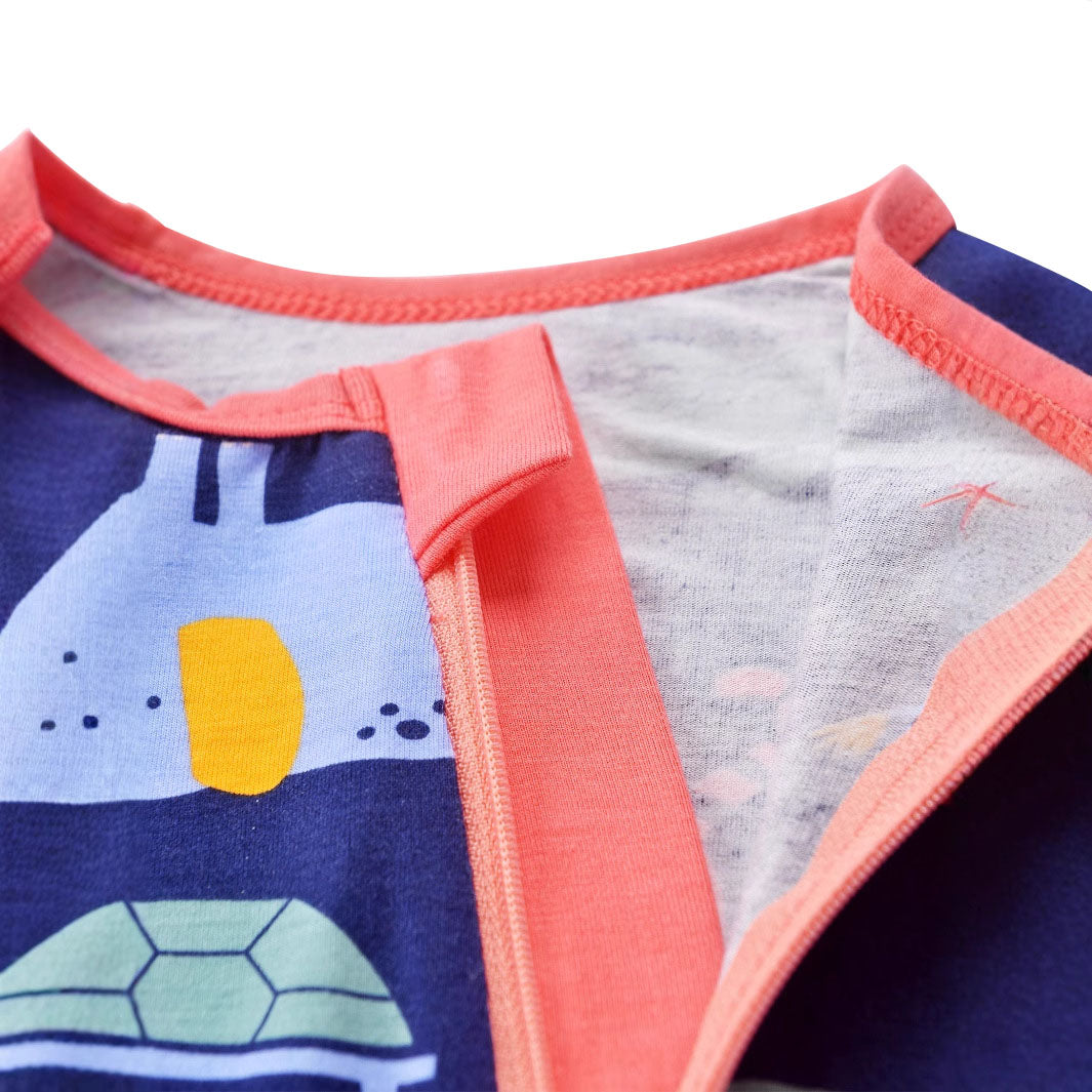 Bamboo fiber baby long-sleeved Zipper onesie Romper Fit All Season