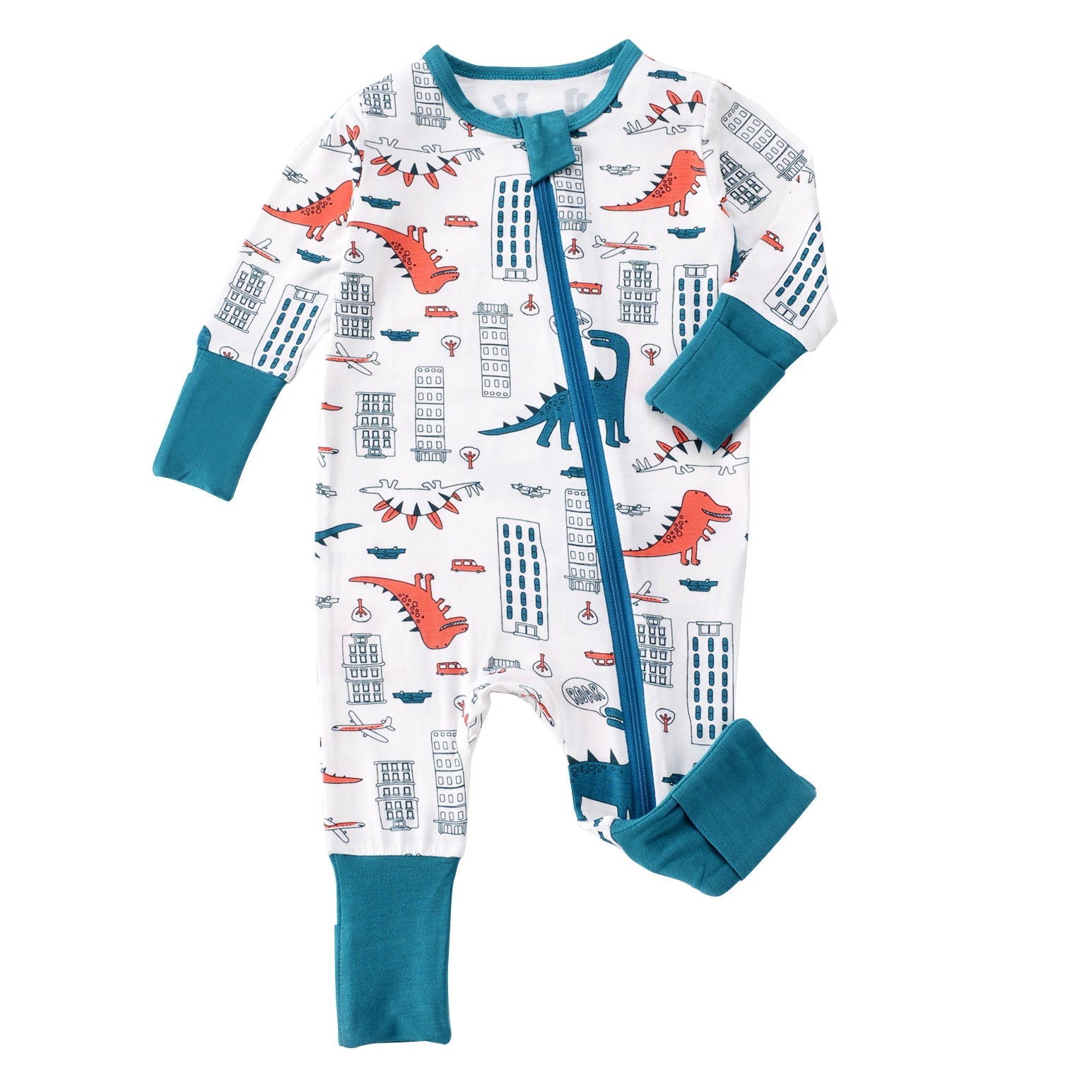 Bamboo fiber baby long-sleeved Zipper onesie Romper Fit All Season