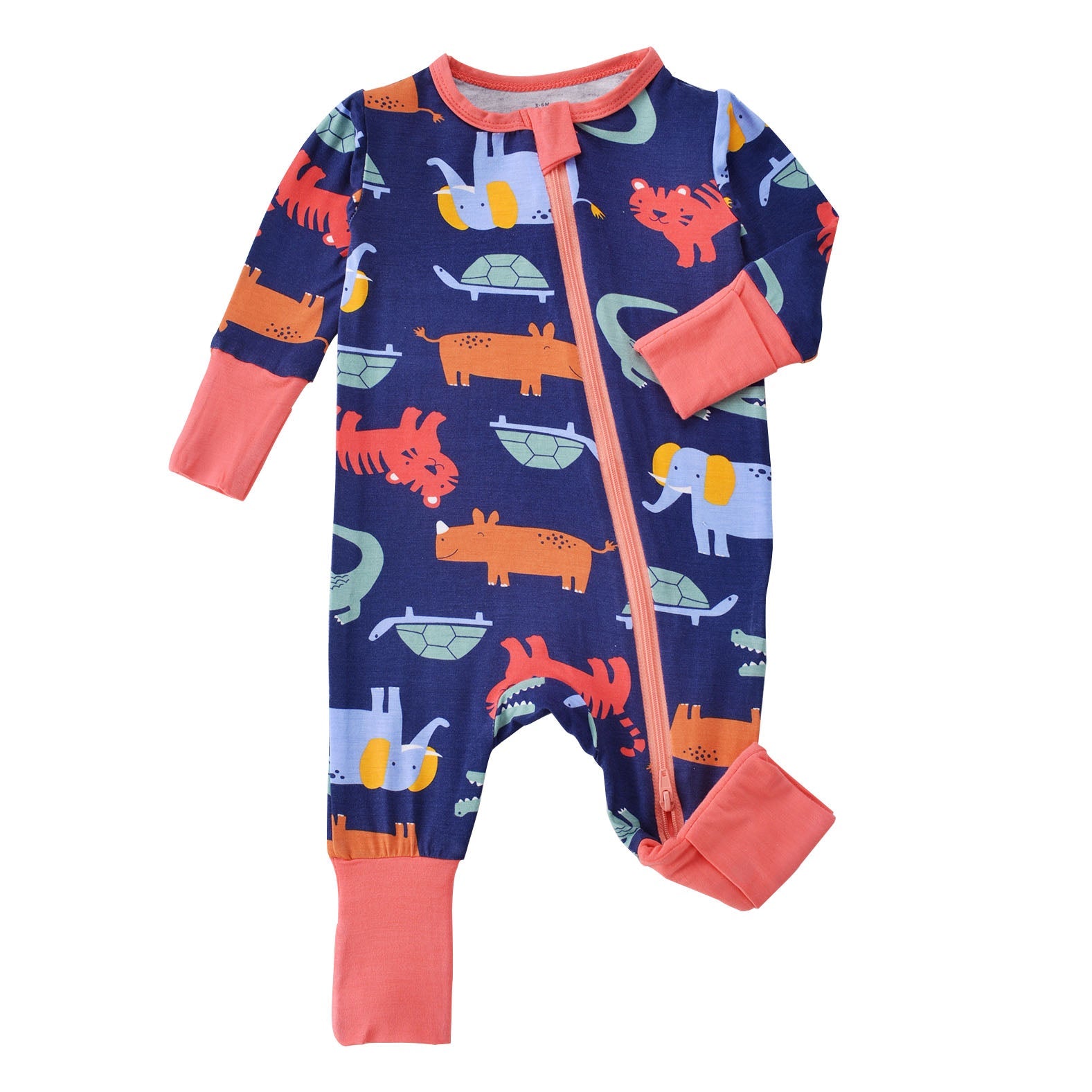 Bamboo fiber baby long-sleeved Zipper onesie Romper Fit All Season