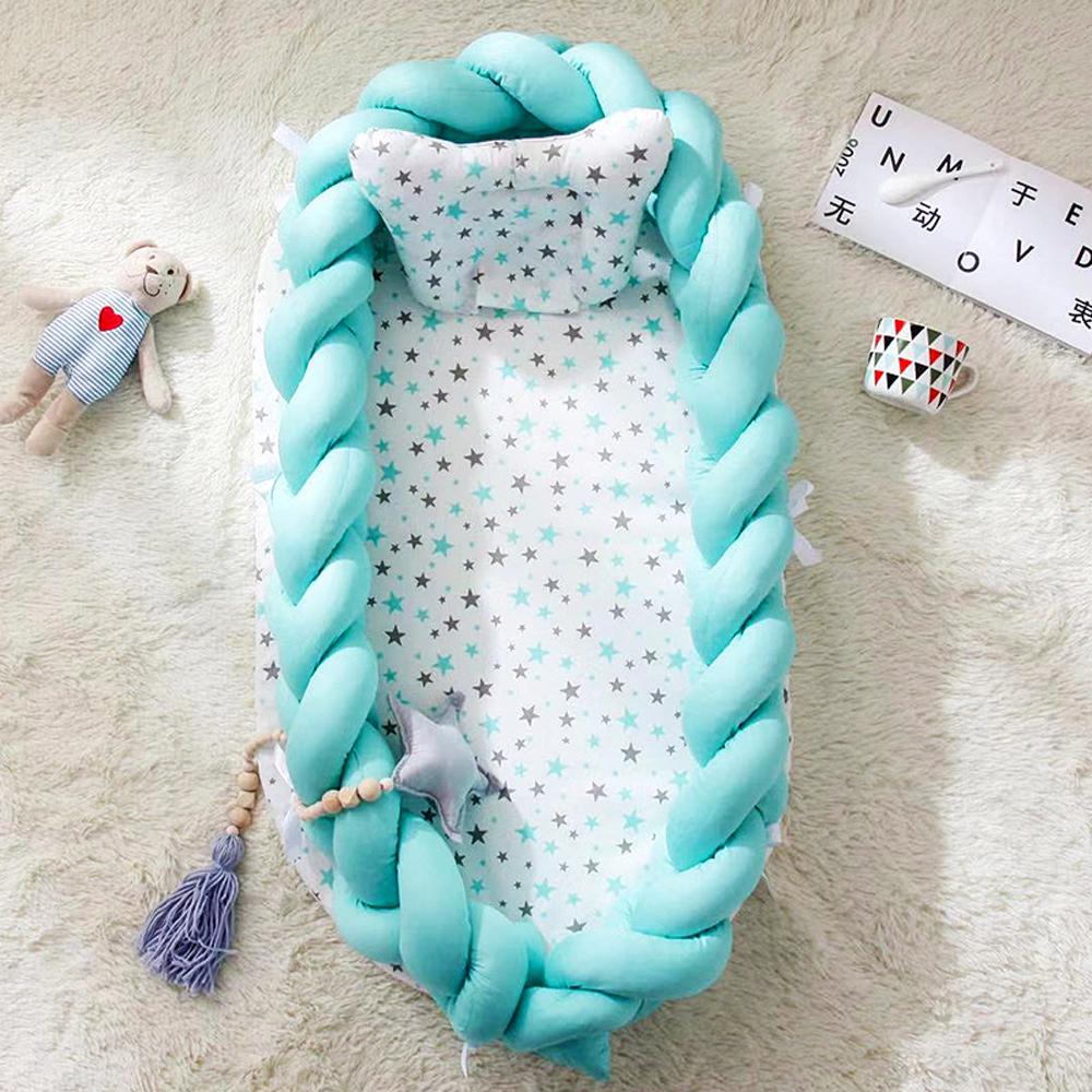 Crib Middle Bed Baby Newborn Lounger Nest Portable for Safe Co-Sleeping & Napping