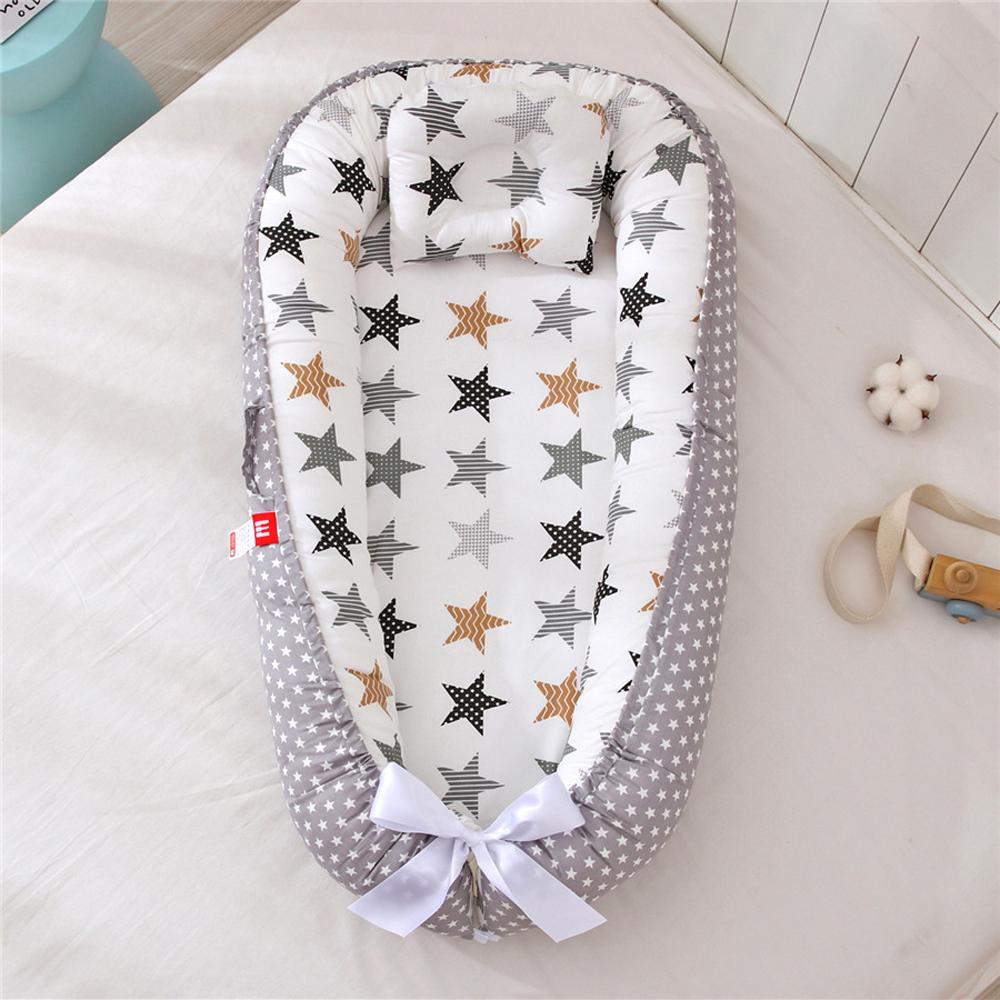 Baby Infant Nest Lounger Portable Breathable Travel Home Bed Crib With Pillow
