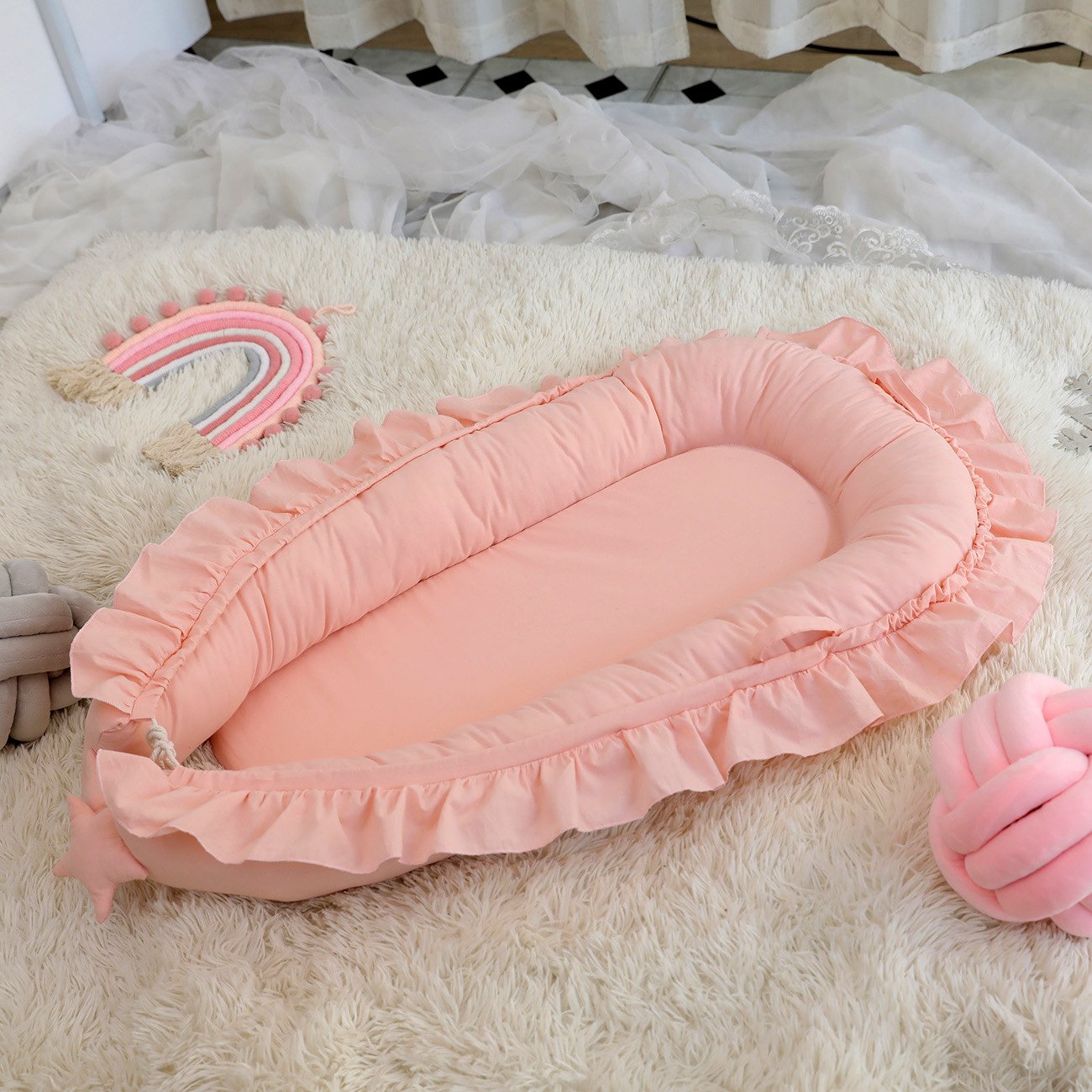 Lace Cotton Baby Lounger Nest The Perfect Portable Newborn Bed