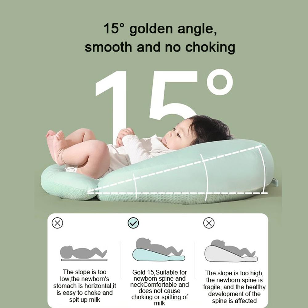 Ergonomic Baby Nursing Angled feeding Pillow Anti Reflux lounger Bed Incline Breastfeeding Crib