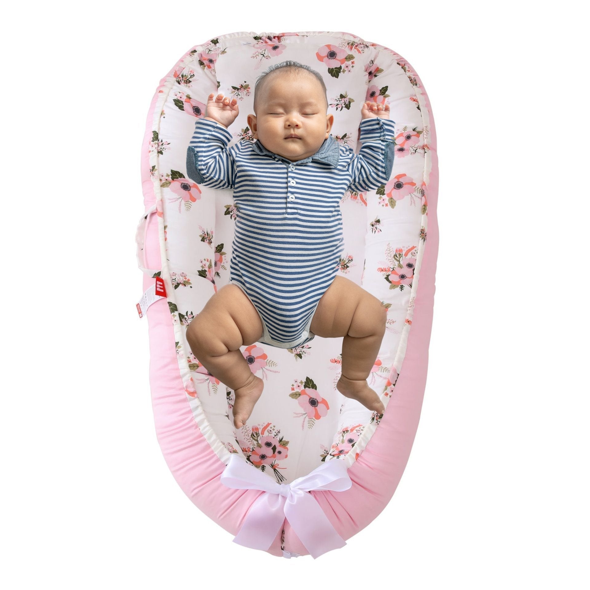 Baby Infant Nest Lounger Portable Breathable Travel Home Bed Crib With Pillow