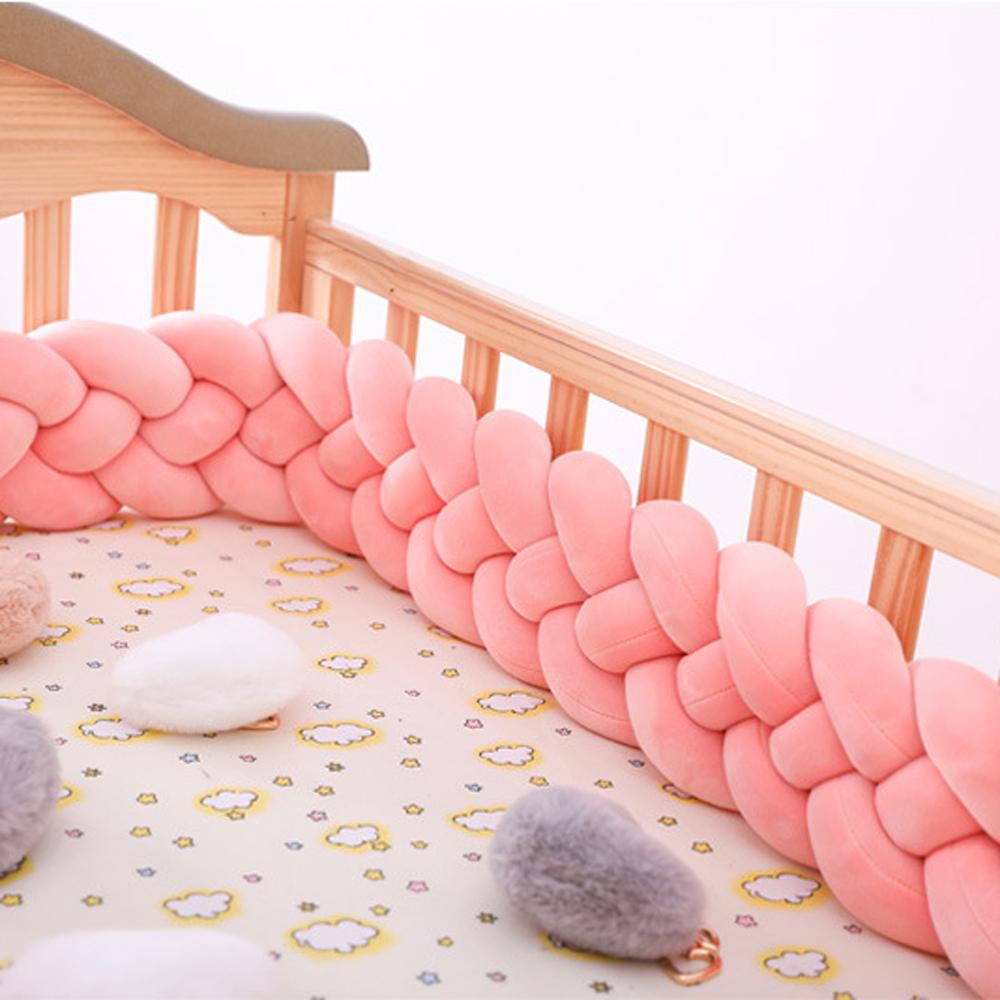 Braided Crib Bumper For Baby Toddler Bed Anti-Collision Strip