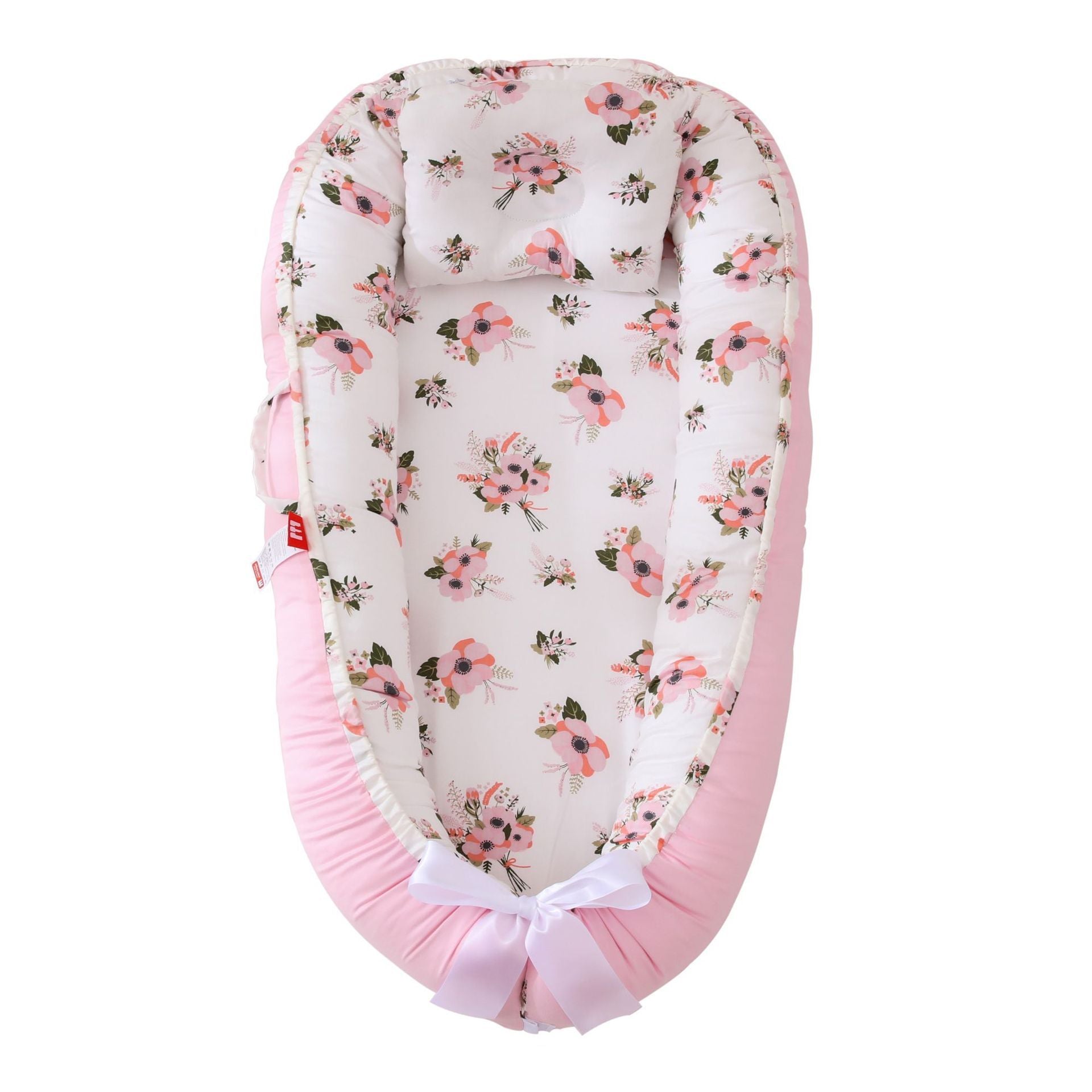 Baby Infant Nest Lounger Portable Breathable Travel Home Bed Crib With Pillow