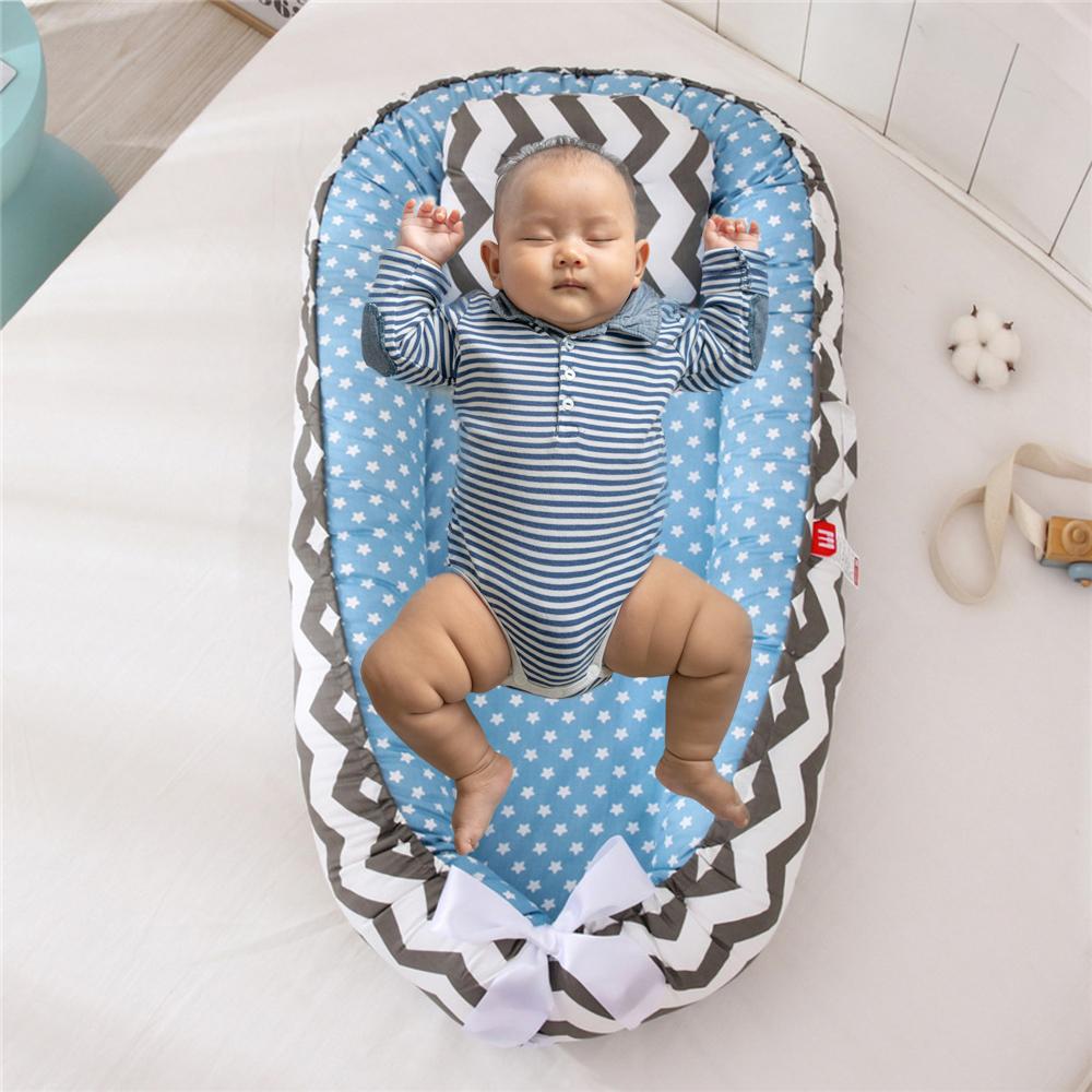 Baby Infant Nest Lounger Portable Breathable Travel Home Bed Crib With Pillow