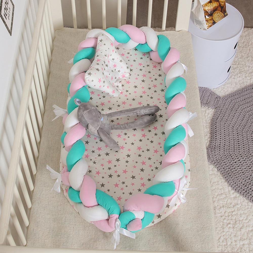 Crib Middle Bed Baby Newborn Lounger Nest Portable for Safe Co-Sleeping & Napping