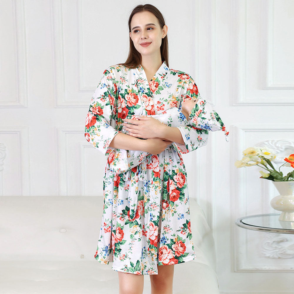 Mom Baby Floral Matching Set: Cozy Robe Swaddle