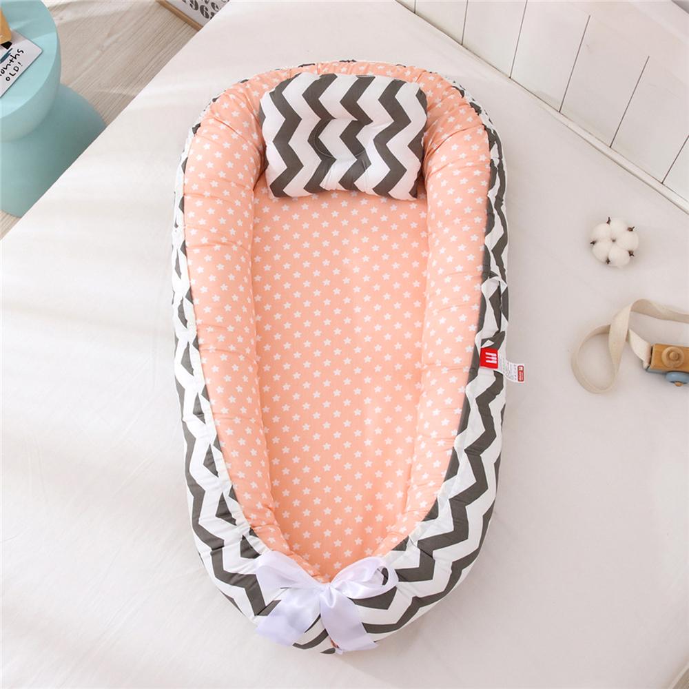 Baby Infant Nest Lounger Portable Breathable Travel Home Bed Crib With Pillow
