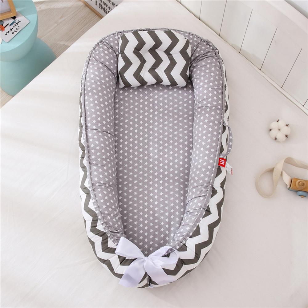 Baby Infant Nest Lounger Portable Breathable Travel Home Bed Crib With Pillow