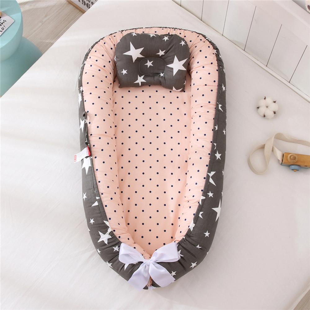 Baby Infant Nest Lounger Portable Breathable Travel Home Bed Crib With Pillow