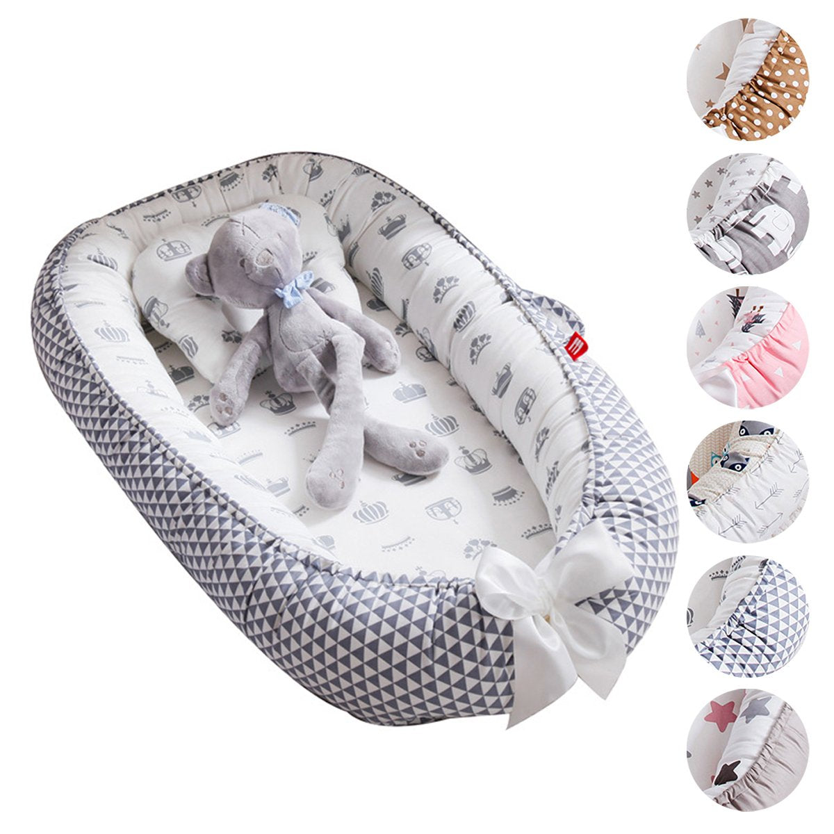 Baby Lounger Newborn Infant Nest Bed Breathable Portable Floor Seat for Home and Travel