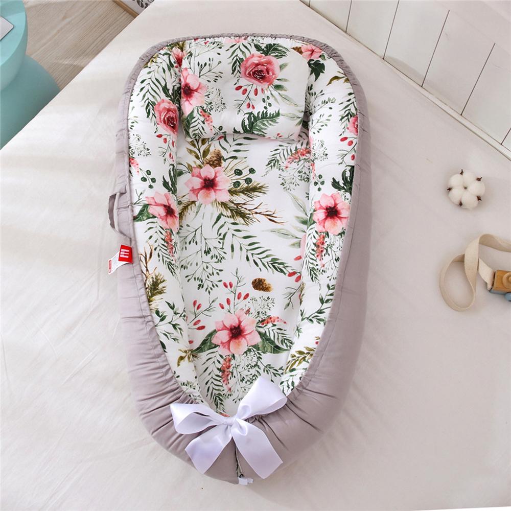 Baby Infant Nest Lounger Portable Breathable Travel Home Bed Crib With Pillow